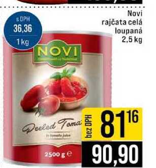 Novi rajčata celá loupaná 2,5 kg