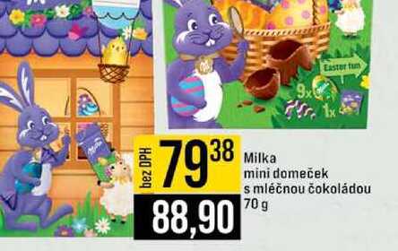 Milka mini domeček s mléčnou čokoládou 70 g 