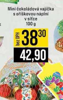 Mini čokoládová vajíčka s oříškovou náplní v sítce 100 g 