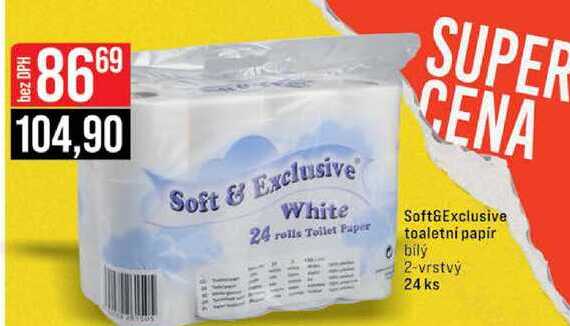 Soft&Exclusive toaletni papir bilý 2-vrstvý 24 ks 