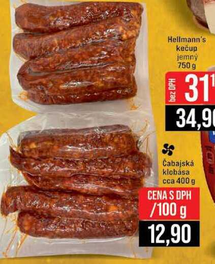 Čabajskȧ klobása cca 400 g 100g