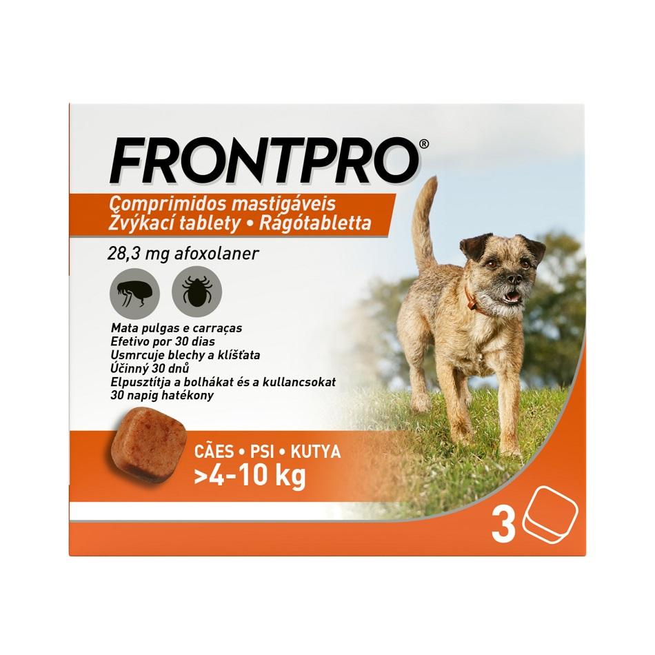Frontpro Antiparazitární žvýkací tablety pro psy (4-10 kg) 3 tablety
