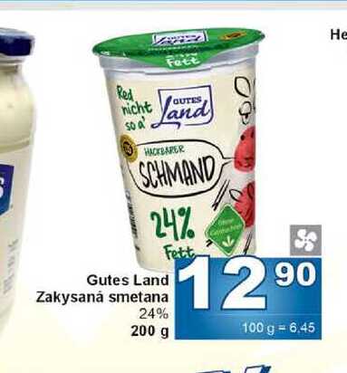 Gutes Land Zakysaná smetana 24% 200g