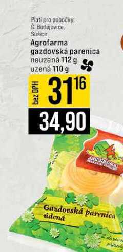 Agrofarma gazdovská neuzená 112 g parenica uzená 110 g 