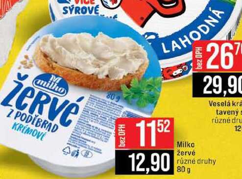 Milko žervé různé druhy 80 g 