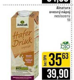 Alnatura ovesný nápoj neslazený 1l
