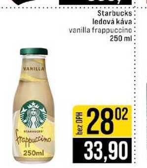 Starbucks ledová káva vanilla frappuccino 250 ml 