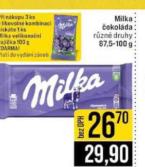 Milka čokoláda různé druhy 87,5-100 g