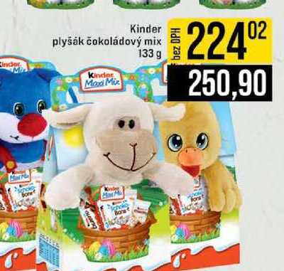 Kinder plyšák čokoládový Mix 133 g