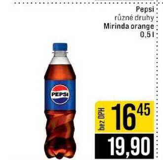 Pepsi různé druhy Mirinda orange 0,5l