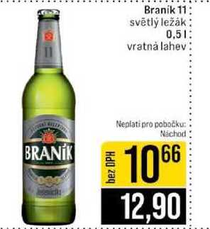 Braník 11 světlý ležák 0,5l