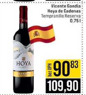 Vicente Gandia Hoya de Cadenas Tempranillo Reserva 0,75l