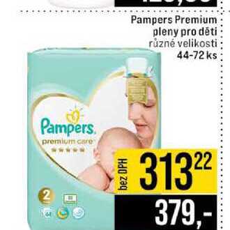 Pampers Premium pleny pro děti různé velikosti 44-72 ks