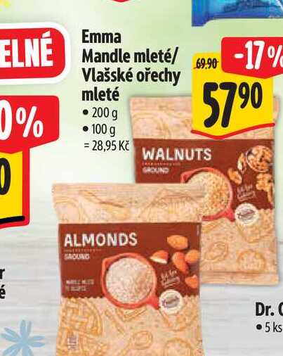   Emma Mandle mleté/  Vlašské ořechy mleté 200 g  