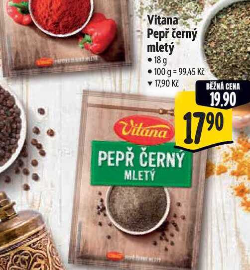 Vitana Pepř černý mletý 18 g 