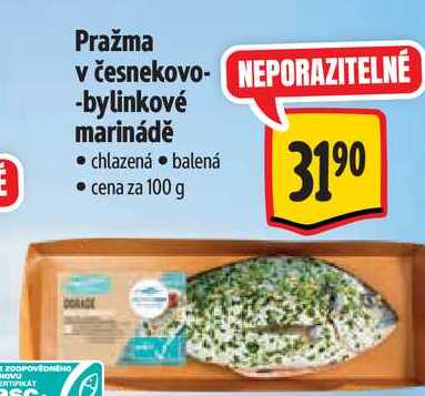 Pražma v česnekovo-bylinkové marinádě 100 g