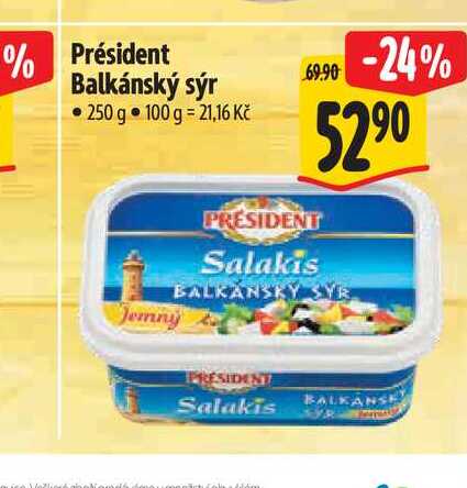 Président Balkánský sýr 250 g  