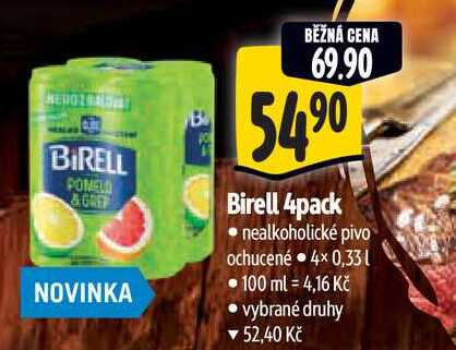  Birell nealkoholické pivo ochucené  4× 0,331  