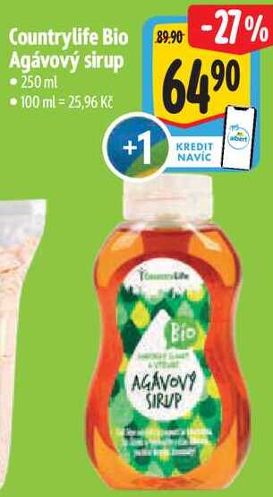 Countrylife Bio Agávový sirup, 250 ml 