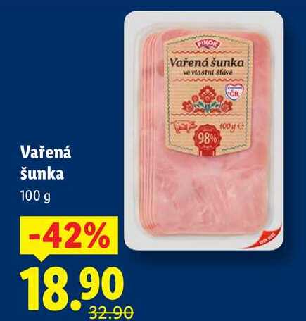 Vařená šunka, 100 g