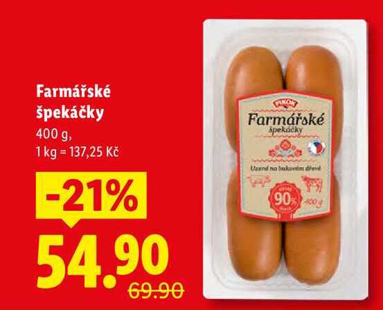 Farmářské špekáčky, 400 g