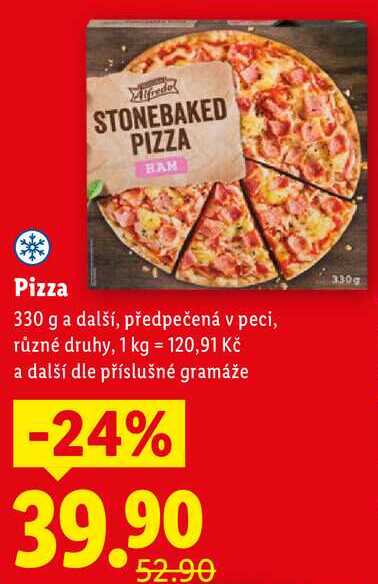 Pizza, 330 g a další