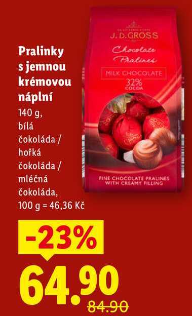 Pralinky s jemnou krémovou náplní, 140 g