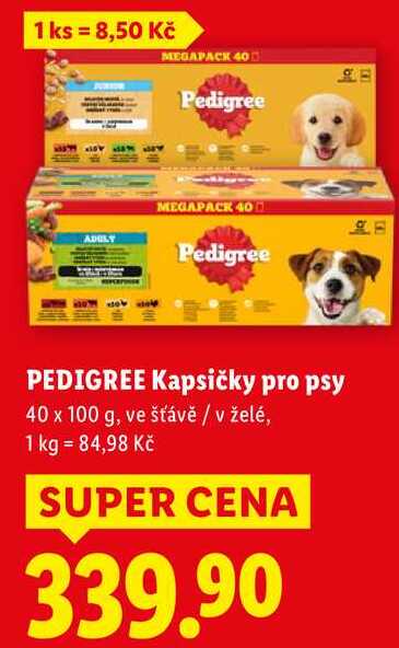 PEDIGREE Kapsičky pro psy, 40x 100 g