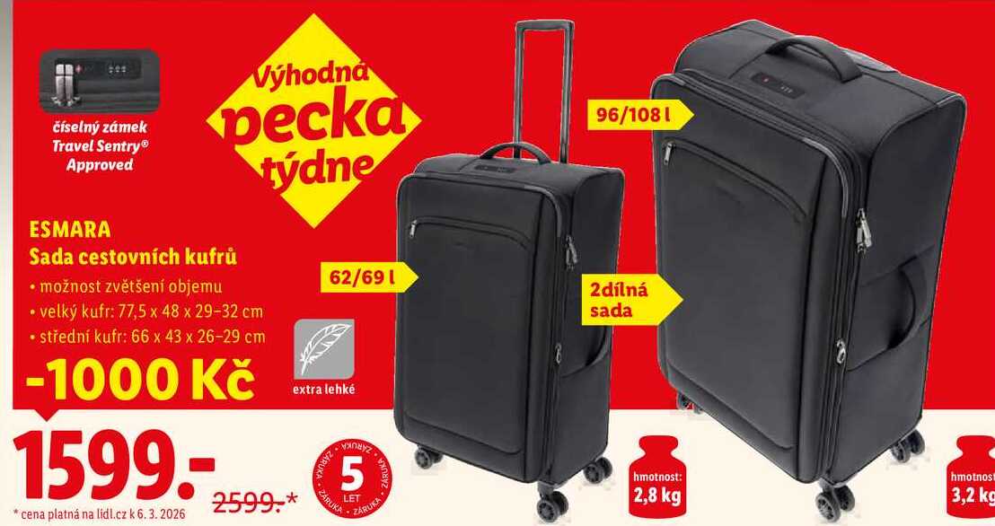 ESMARA Sada cestovních kufrů 