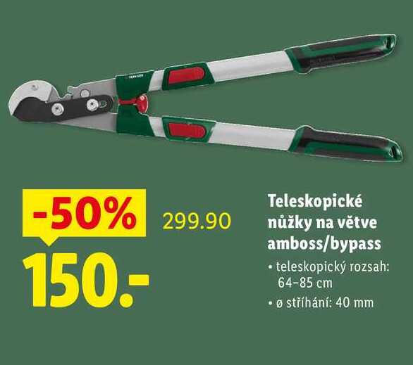 Teleskopické nůžky na větve amboss/bypass 