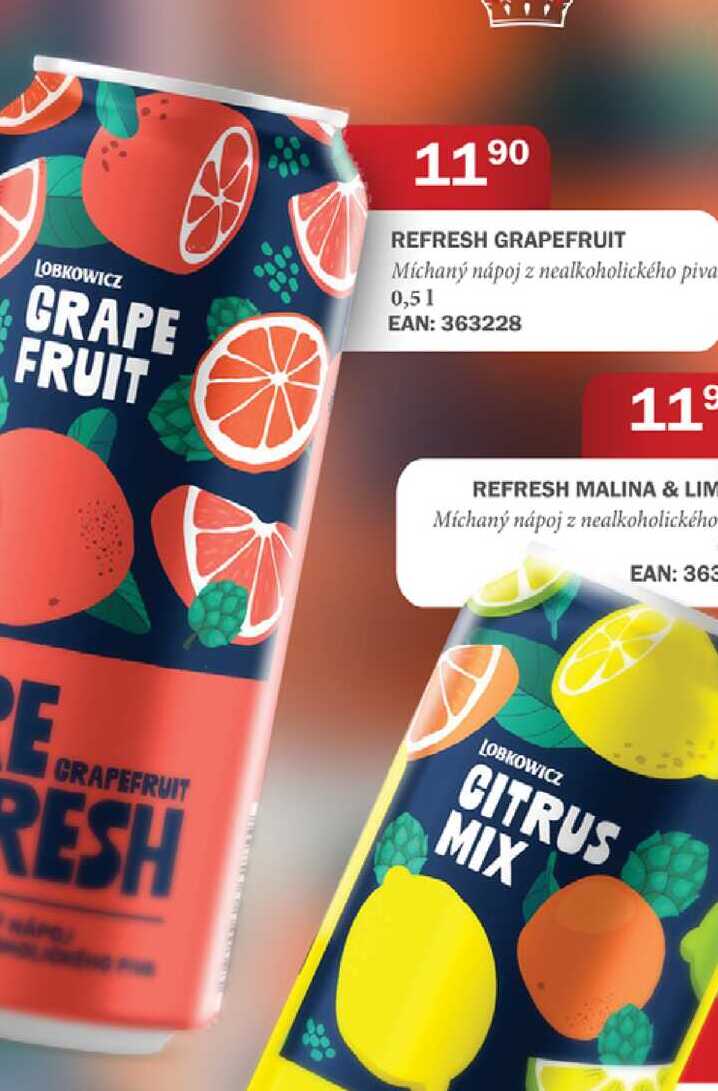 REFRESH GRAPEFRUIT Míchaný nápoj z nealkoholického piva 0,51