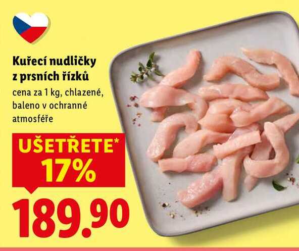 Kuřecí nudličky z prsních řízků, cena za 1 kg