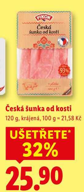 Česká šunka od kosti, 120 g
