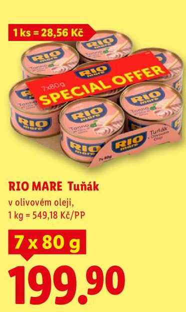 RIO MARE Tuňák, 7x 80 g 