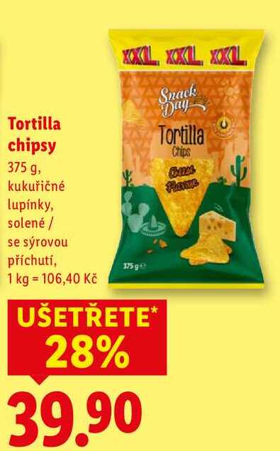 Tortilla chipsy, 375 g