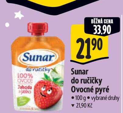 Sunar do ručičky Ovocné pyré 100g