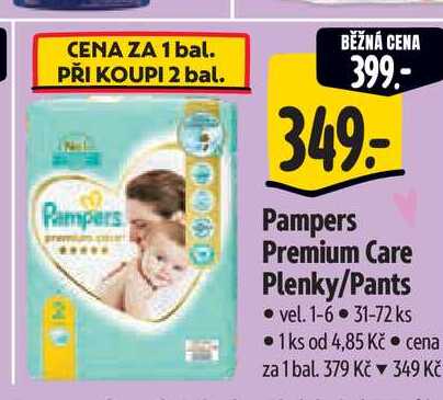  Pampers Premium Care Plenky/Pants vel. 1-6 31-72 ks 