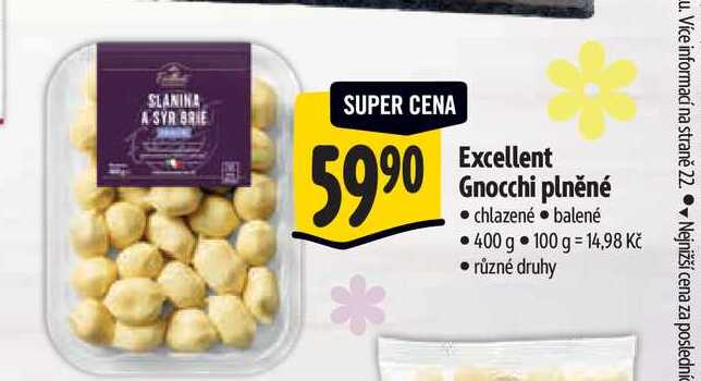 Excellent Gnocchi plněné 400 g