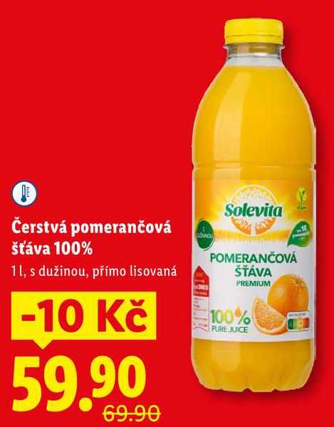 Čerstvá pomerančová šťáva 100%, 1 l