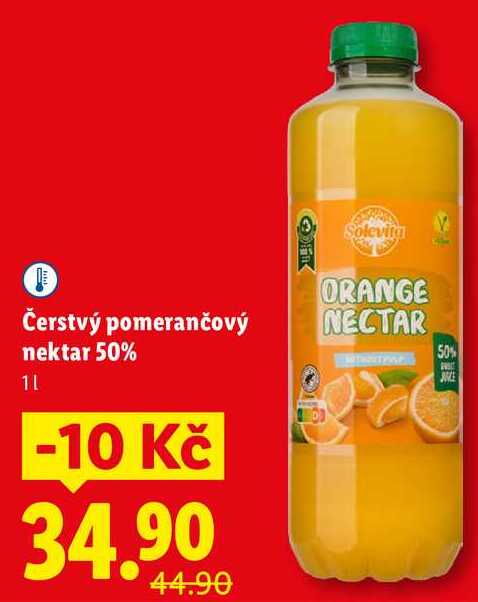 Čerstvý pomerančový nektar 50%, 1 l