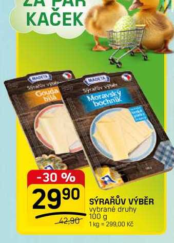 SÝRAŘŮV VÝBĚR vybrané druhy 100 g