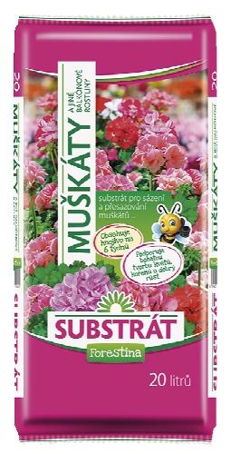 Substrát pro muškáty a jiné balkonové rostliny, 20 l