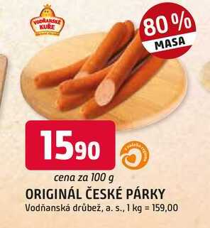 ORIGINÁL ČESKÉ PÁRKY 100g
