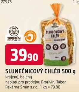 SLUNEČNICOVÝ CHLÉB 500 g krájený, balený