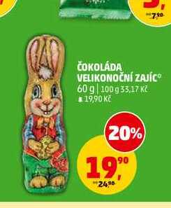 ČOKOLÁDA VELIKONOČNÍ ZAJÍC, 60 g