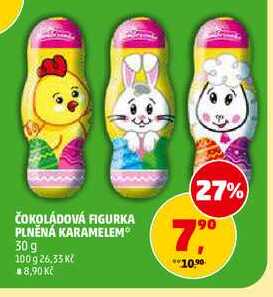 ČOKOLÁDOVÁ FIGURKA PLNĚNÁ KARAMELEM, 30 g