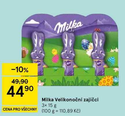 Milka Velikonoční zajíčci, 3x 15 g