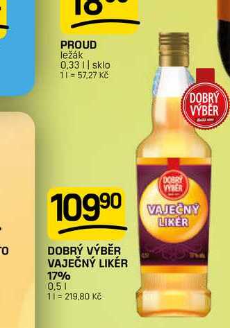 DOBRÝ VÝBĚR VAJEČNÝ LIKÉR 17% 0,5l