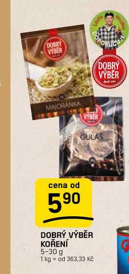 DOBRÝ VÝBĚR KOŘENÍ 5-30 g