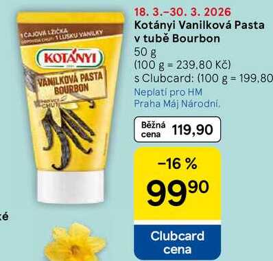 Kotányi Vanilková Pasta v tubě Bourbon, 50 g  